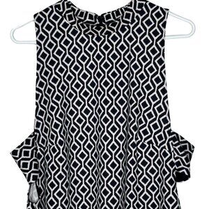 NWT Geometric Sleeveless Midi Shift Dress Womens 3X Retro Stretch Comfort Fun